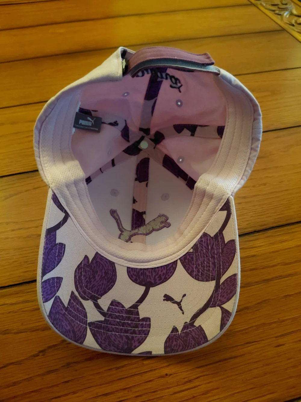 PUMA White/Purple Floral Baseball Cap, One Size Adjustable Unisex Adults